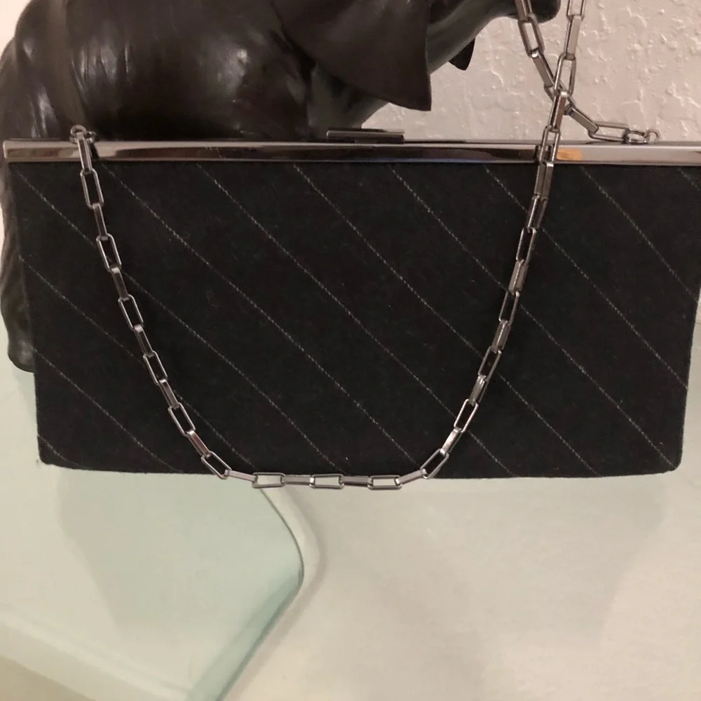 Banana Republic pinstripe clutch handbag